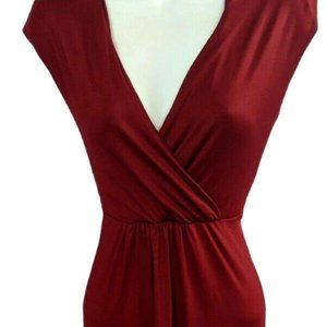 Molliya Maternity Red Sleeveless V-Neck Stretch Maxi Dress Size S NWT